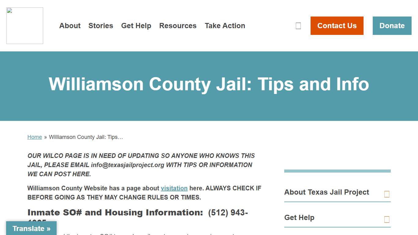Williamson County Jail: Tips and Info - Texas Jail Project - Texas Jail Project